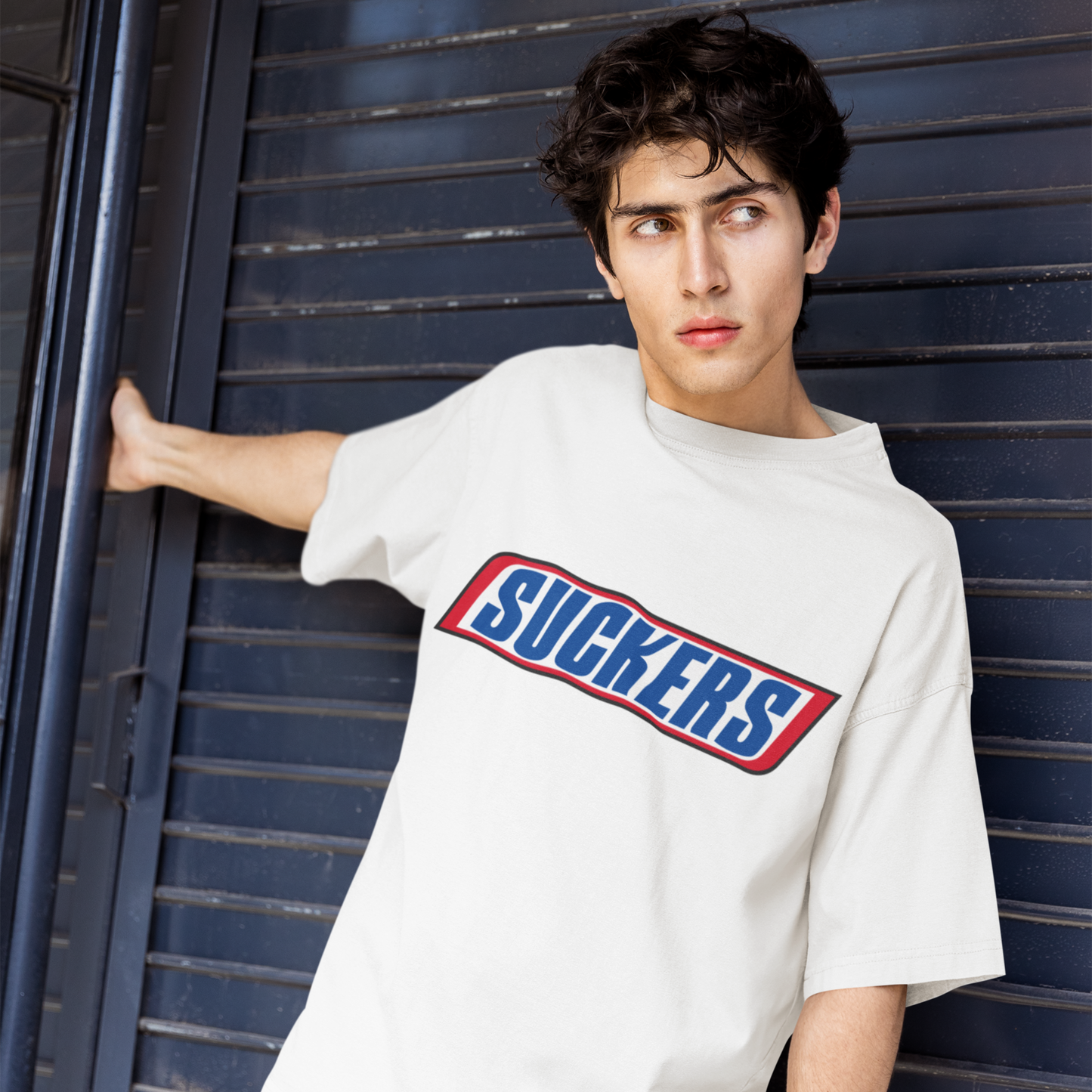 Suckers Premium Heavy Thread White Oversized Printed T-shirt