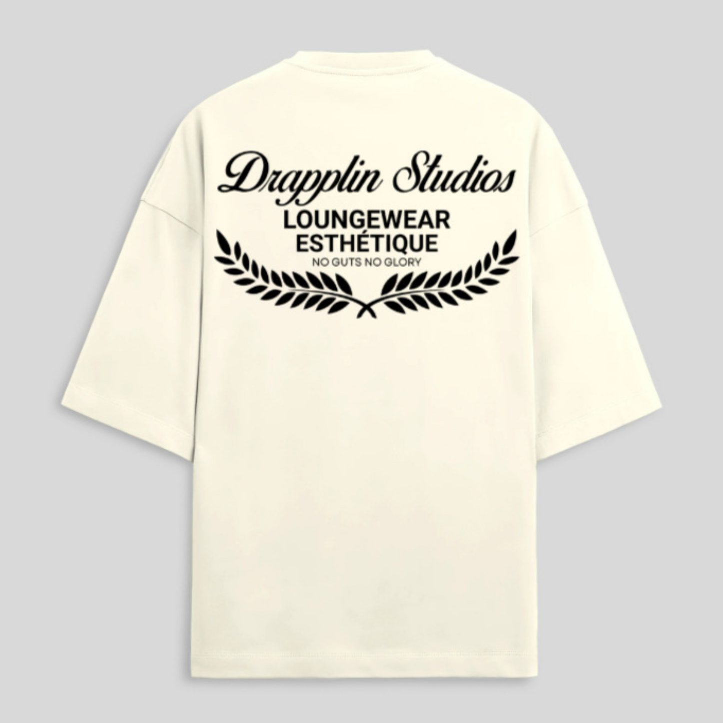 Drapplin Loungewear 280 GSM Unisex Oversized Off White Printed T-shirt