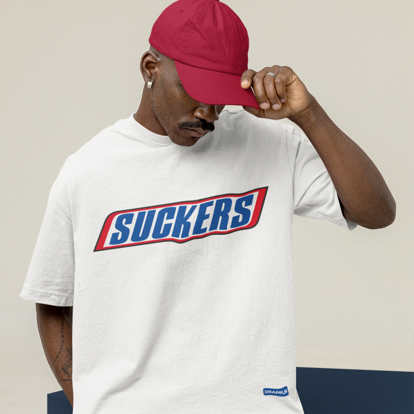 Suckers Premium Heavy Thread White Oversized Printed T-shirt