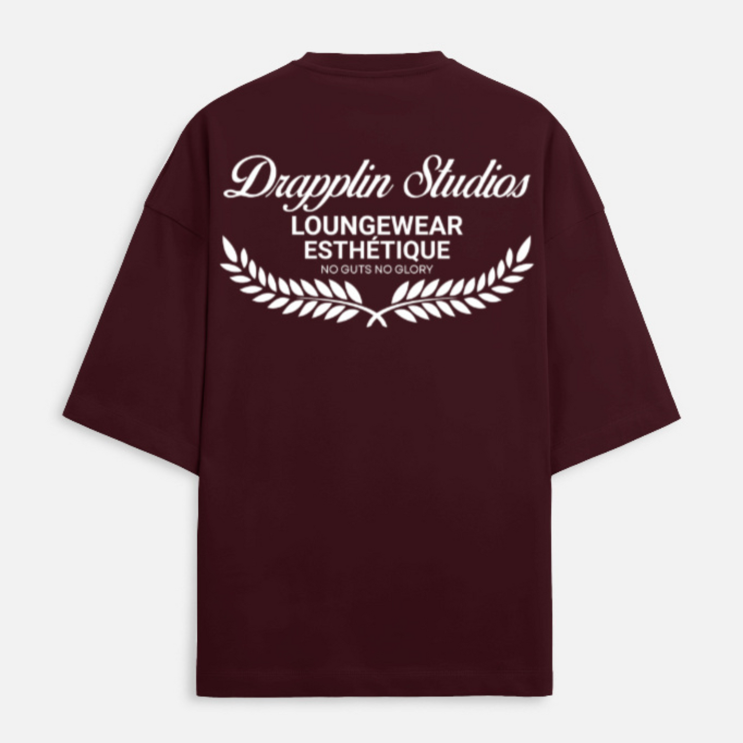 Drapplin Loungewear 280 GSM Unisex Oversized Maroon Printed T-shirt