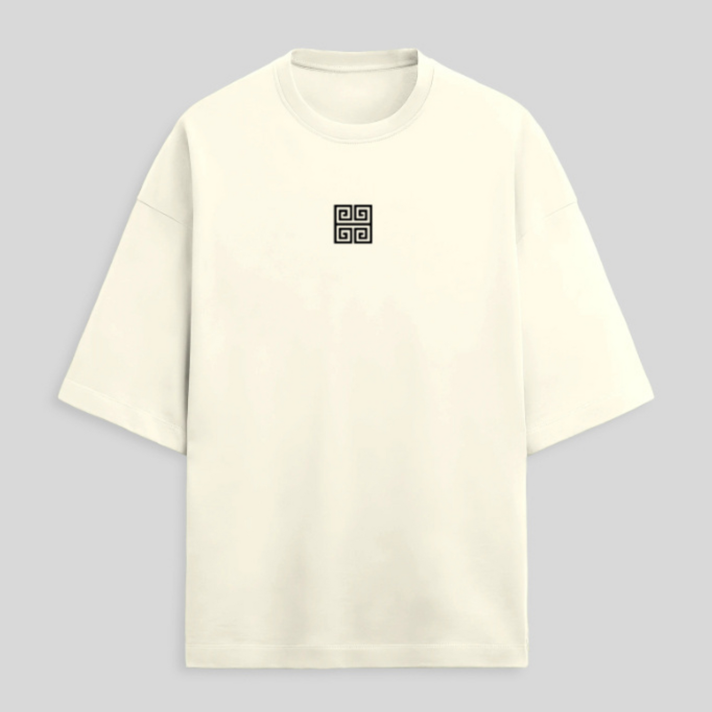 Drapplin Loungewear 280 GSM Unisex Oversized Off White Printed T-shirt