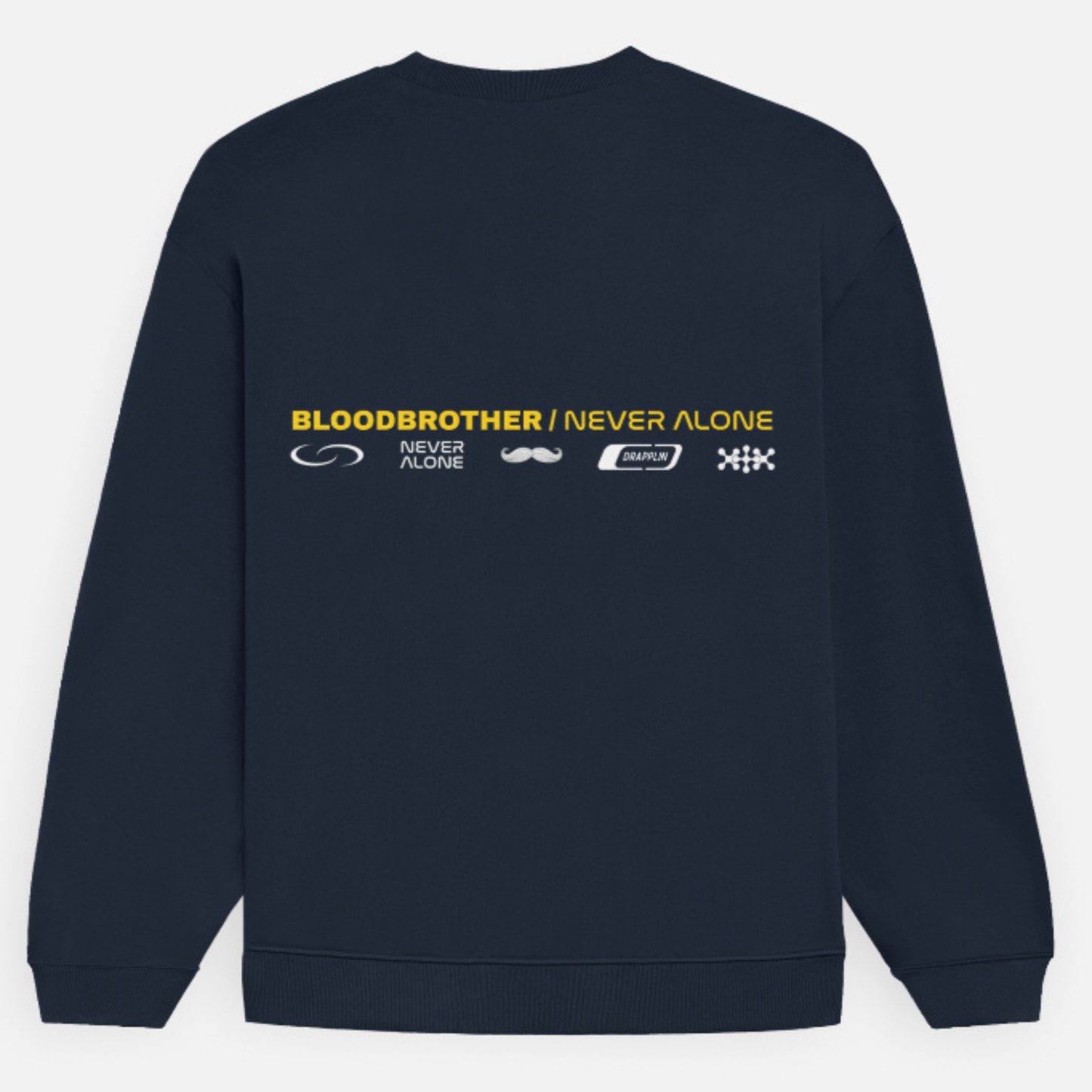 Bloodbrother Navy Blue Premium Oversized Printed Sweatshirt
