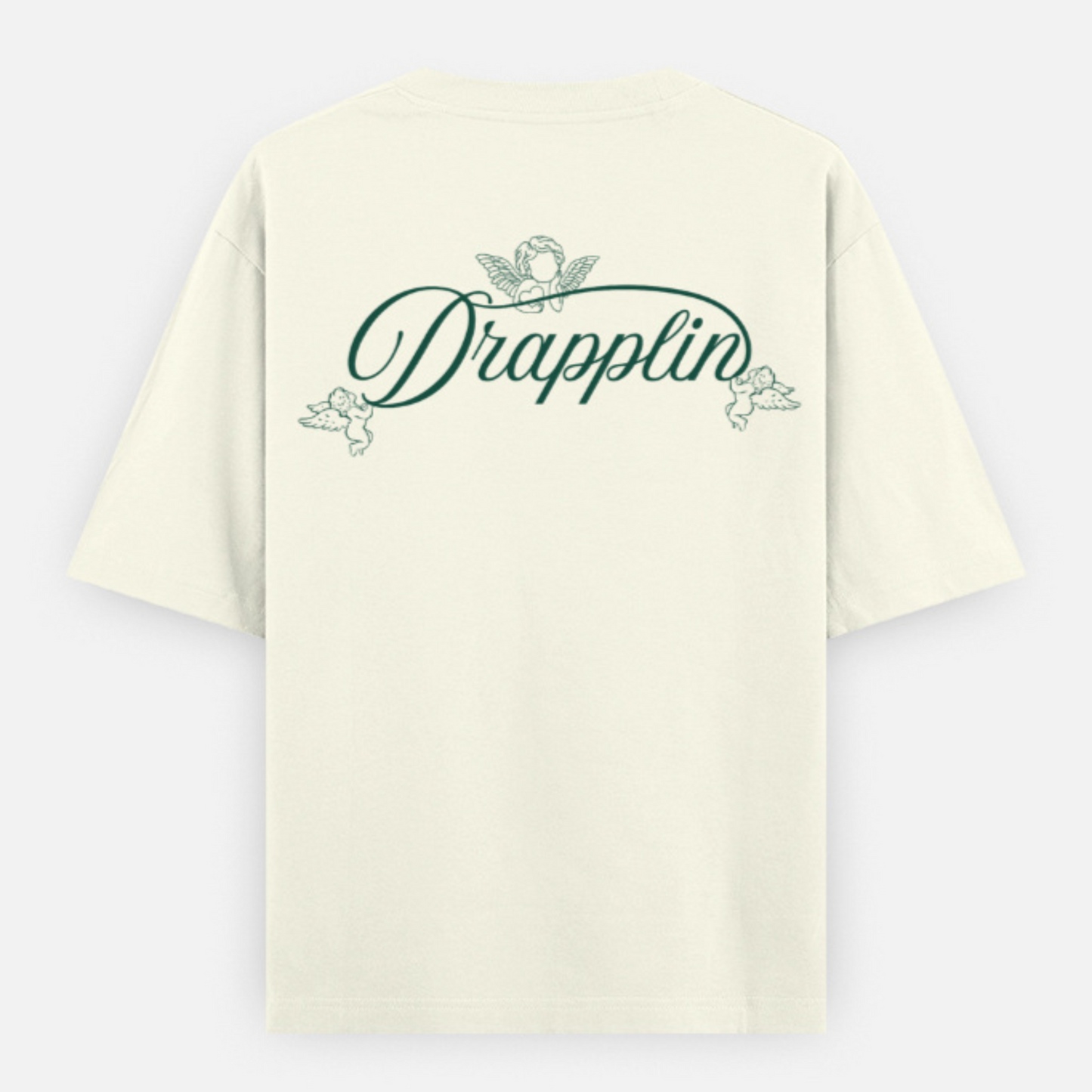 Drapplin Love Unisex Off White Premium Oversized Printed T-shirt