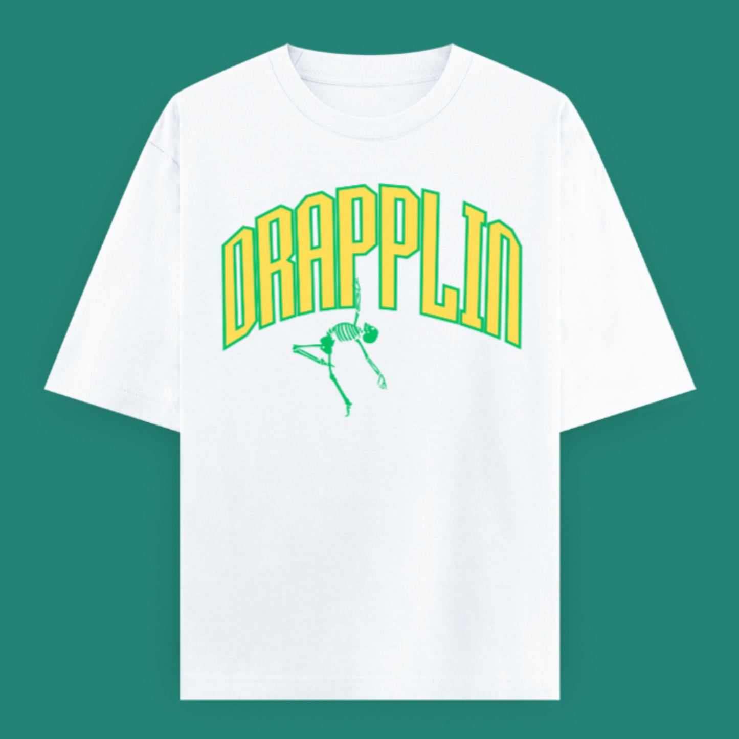 Drapplin Dance White Oversized Printed T-shirt