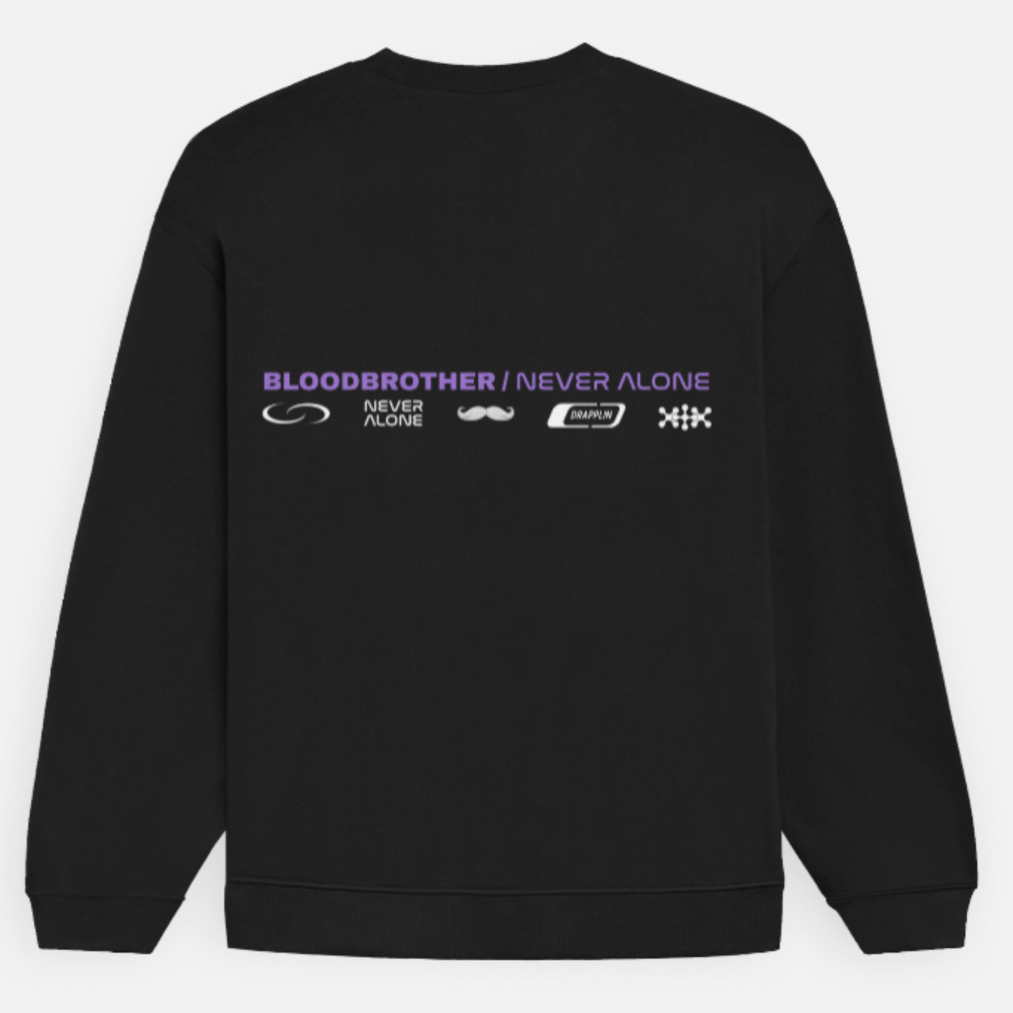 Bloodbrother Black Premium Oversized Printed Sweatshirt
