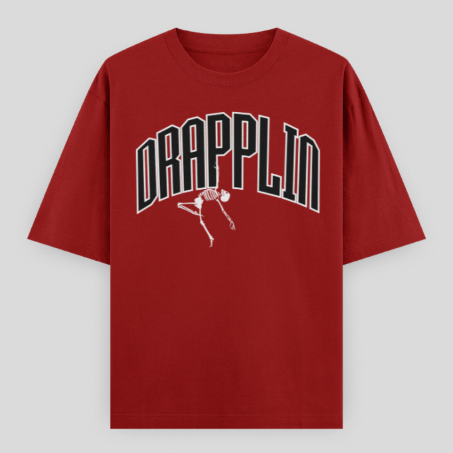 Drapplin Dance Red Oversized Printed T-shirt