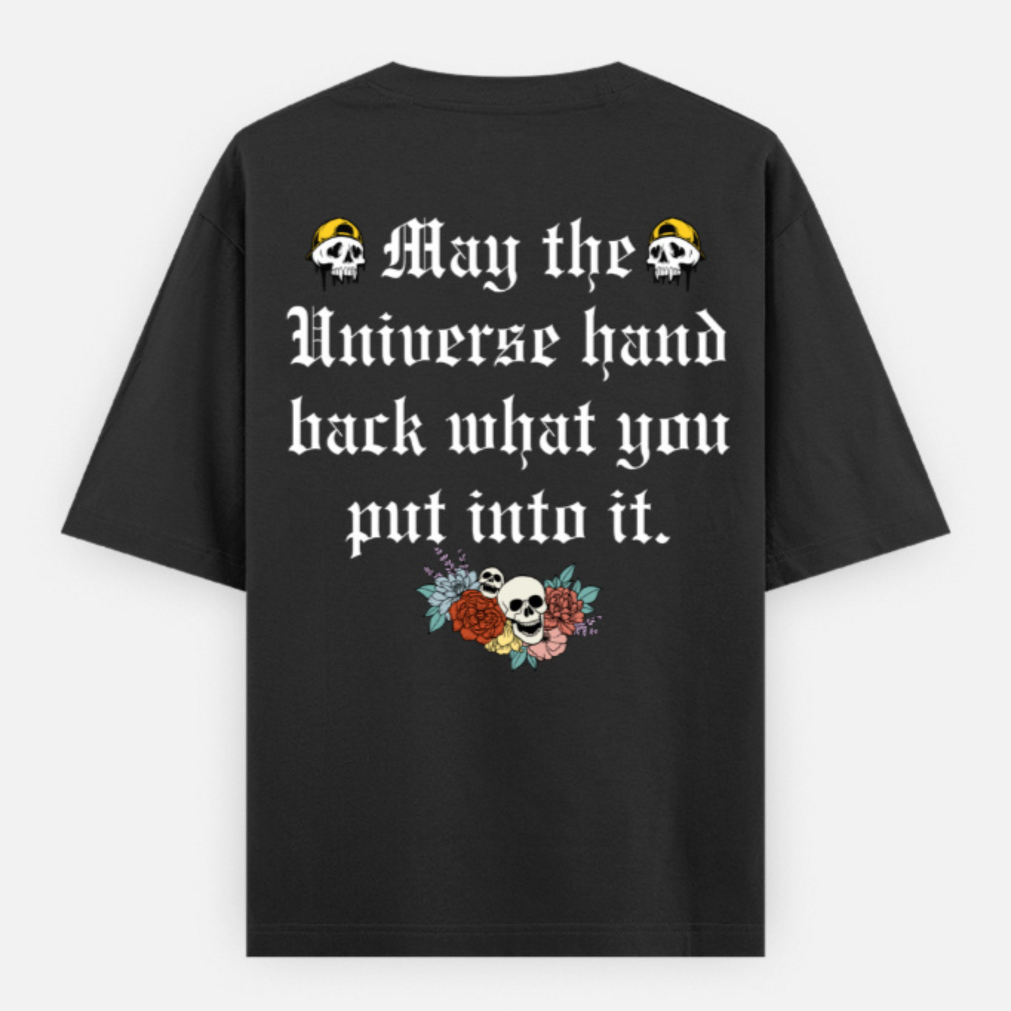 Universe Unisex Black Premium Oversized Typographic Printed T-shirt