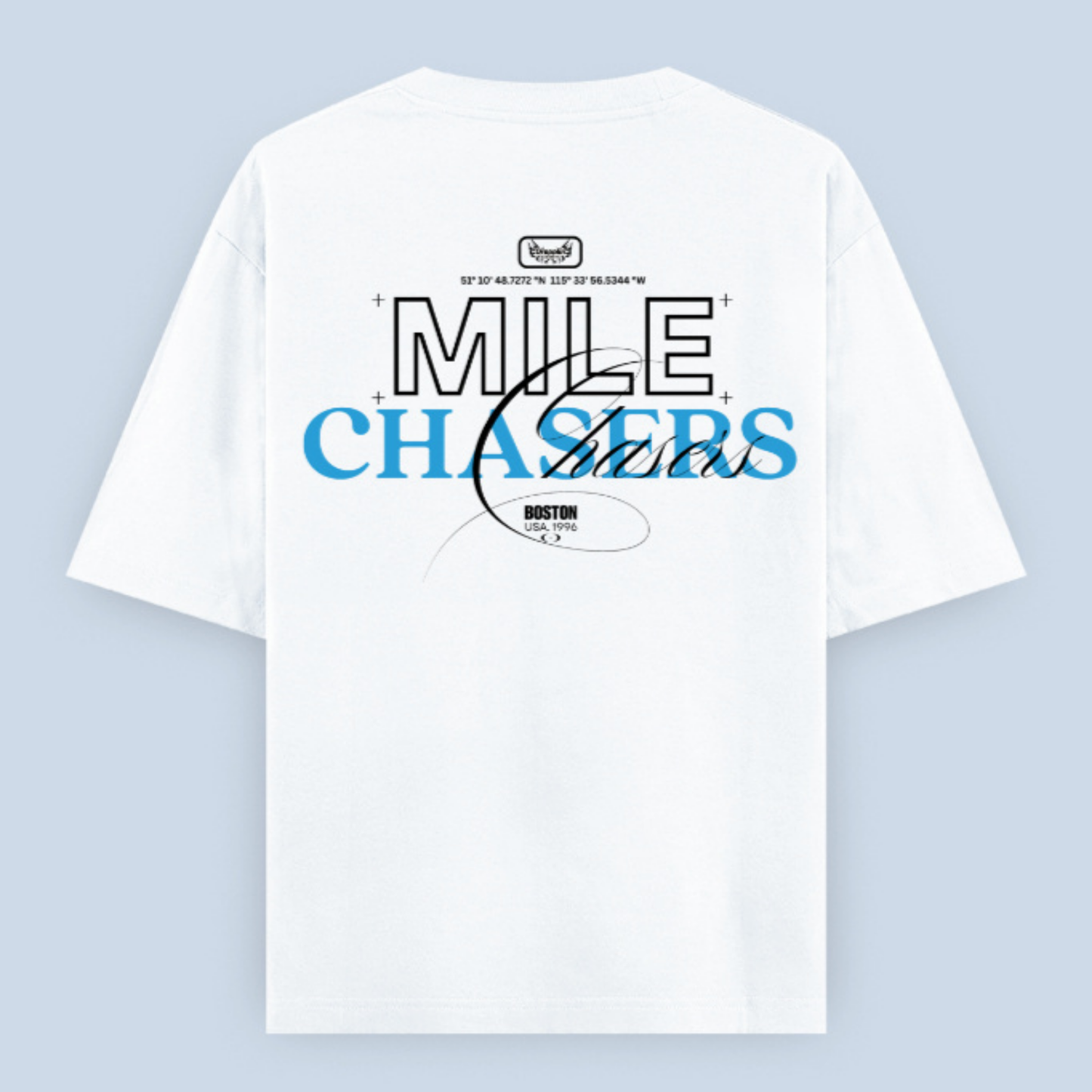 Chase White Premium Oversized Back Printed T-shirt