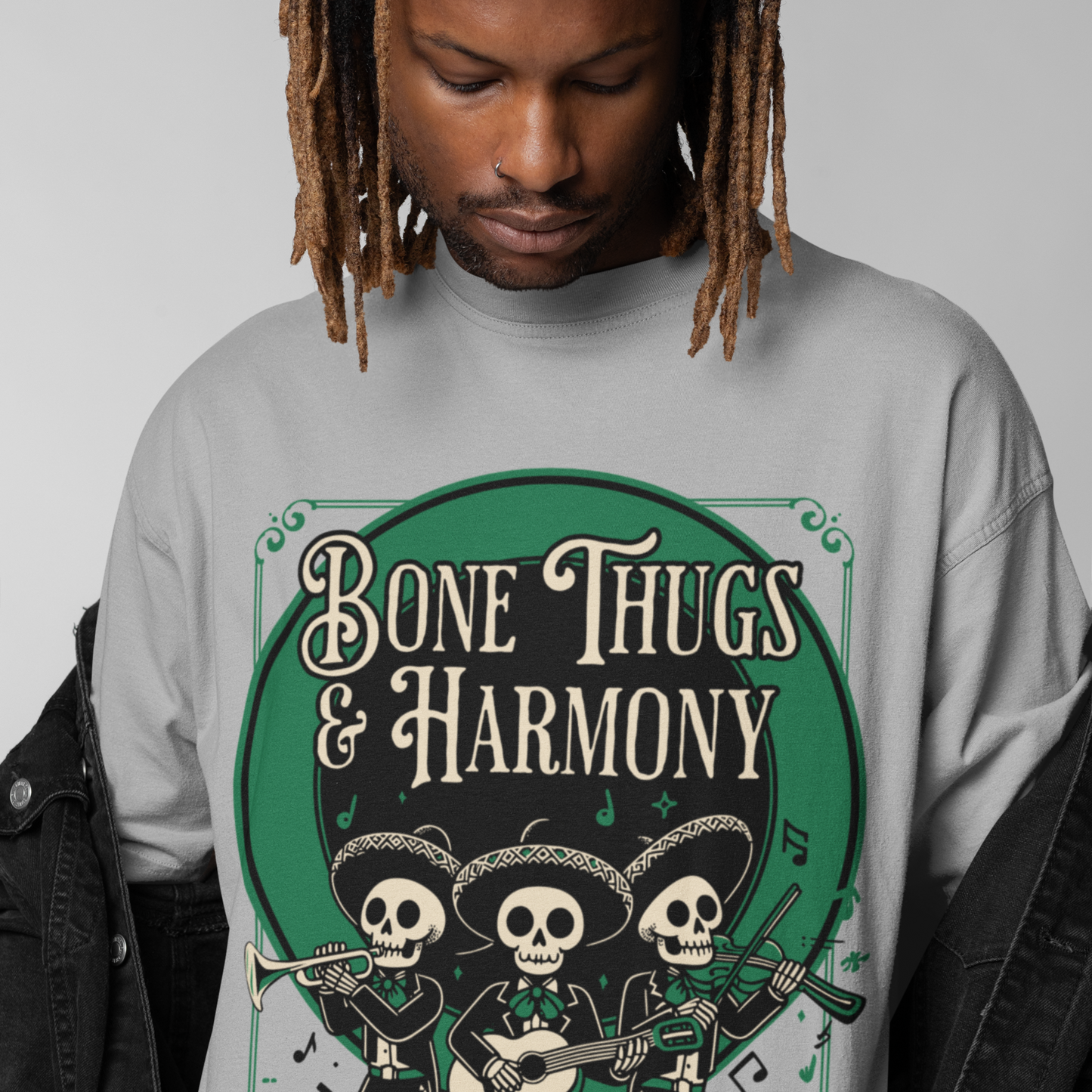 Thugs Premium Black Oversized Printed T-shirt