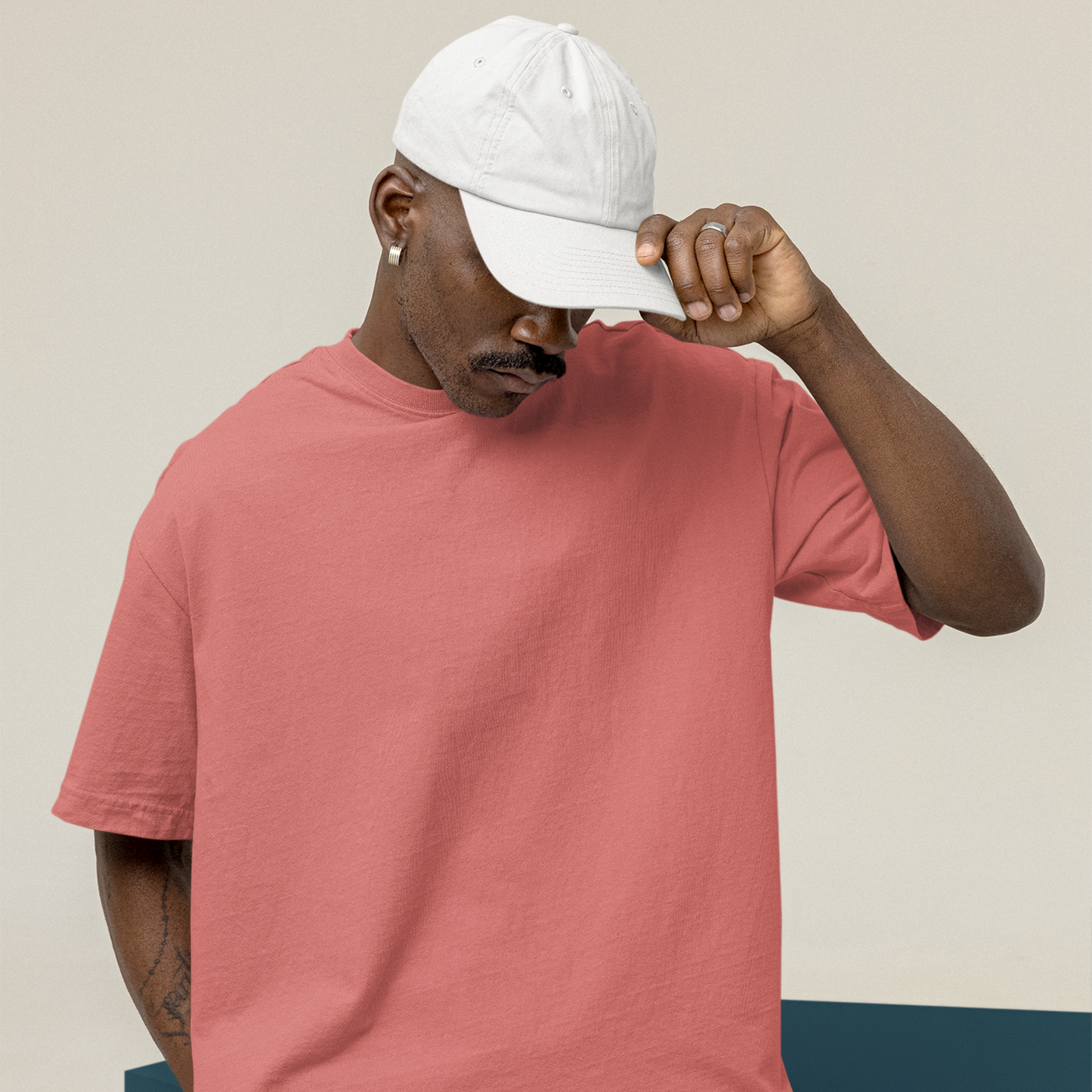 Premium Coral Oversized Solid Plain T-shirt