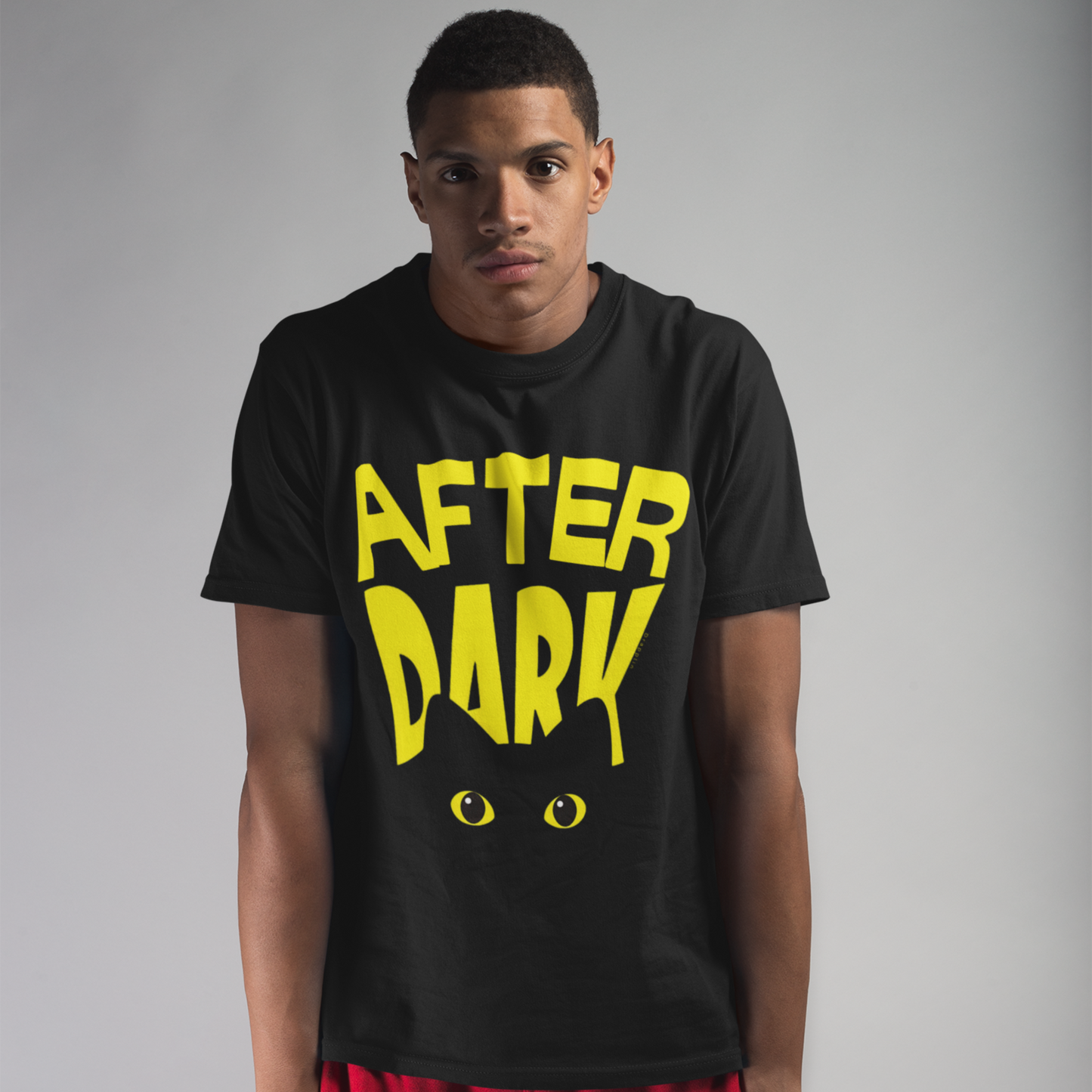 After Dark Black Crew Neck Graphic Printed T-shirt