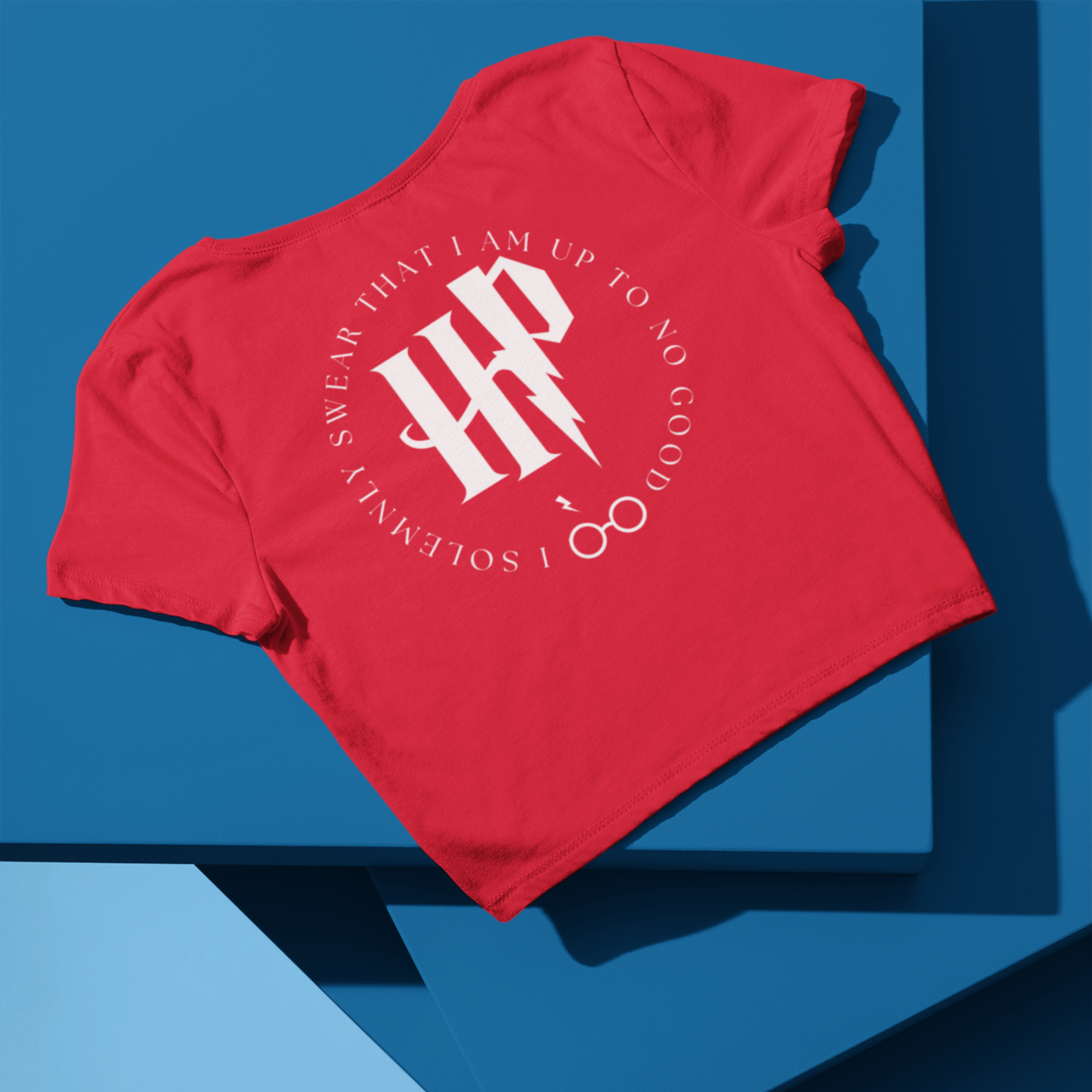 Women's Harry Potter Red Graphic Printed Crop Top T-shirt