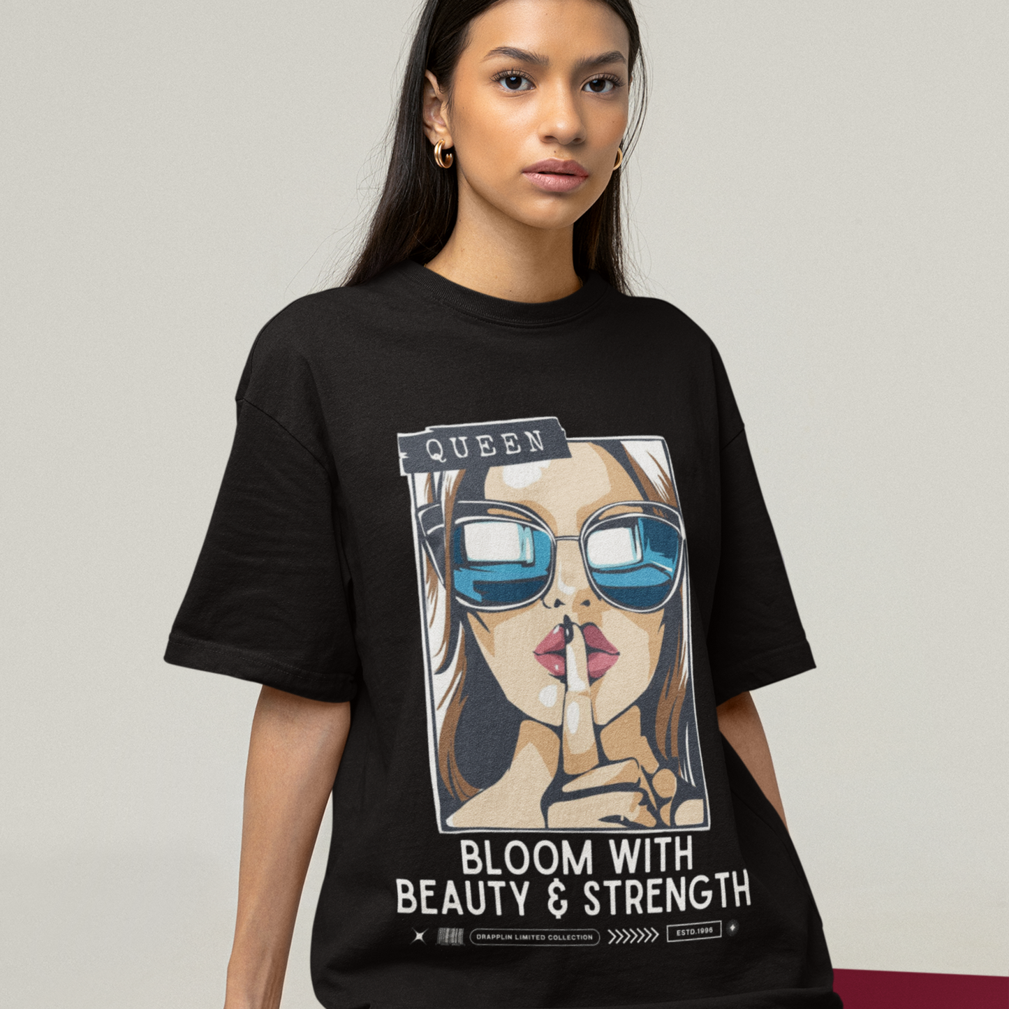 Beauty And Strength Premium Black Woman Oversized Printed T-shirt