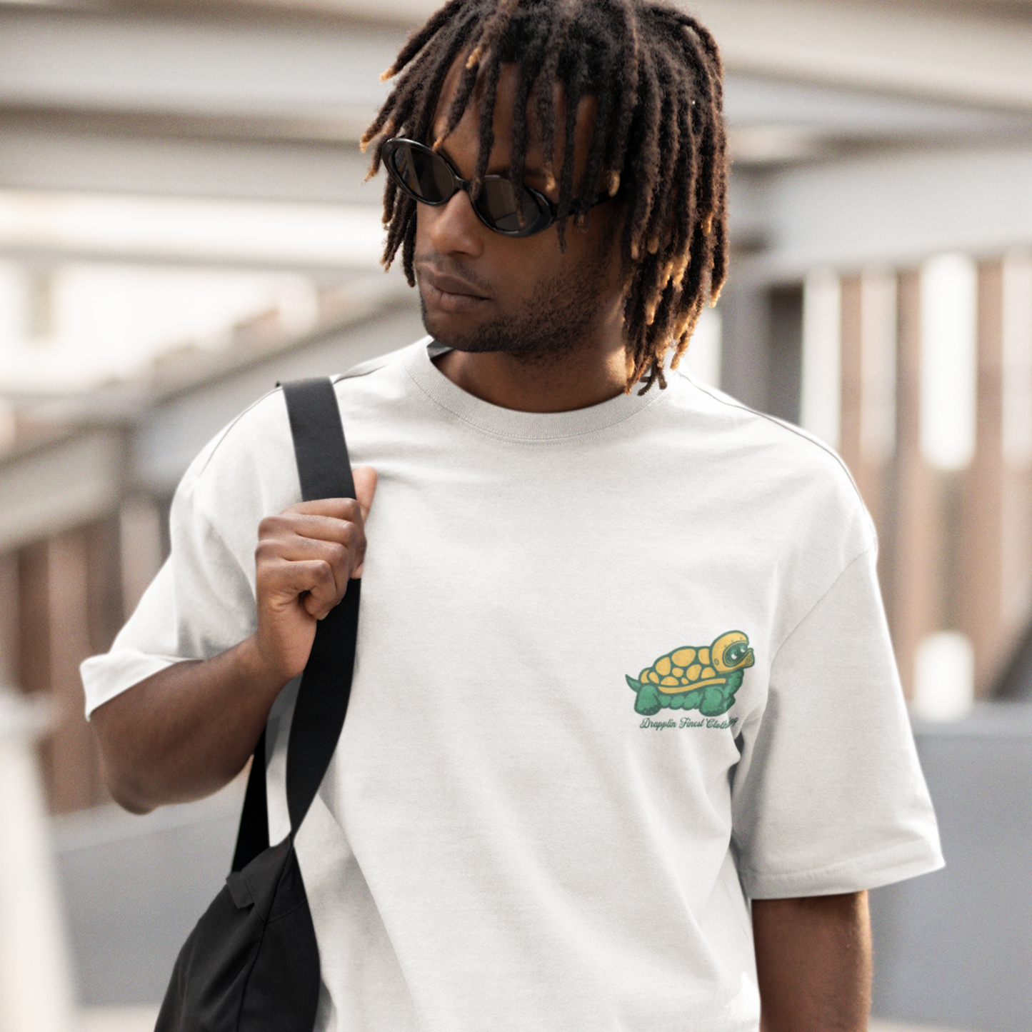 Take It Slow White Oversized Typography Back Printed T-shirt