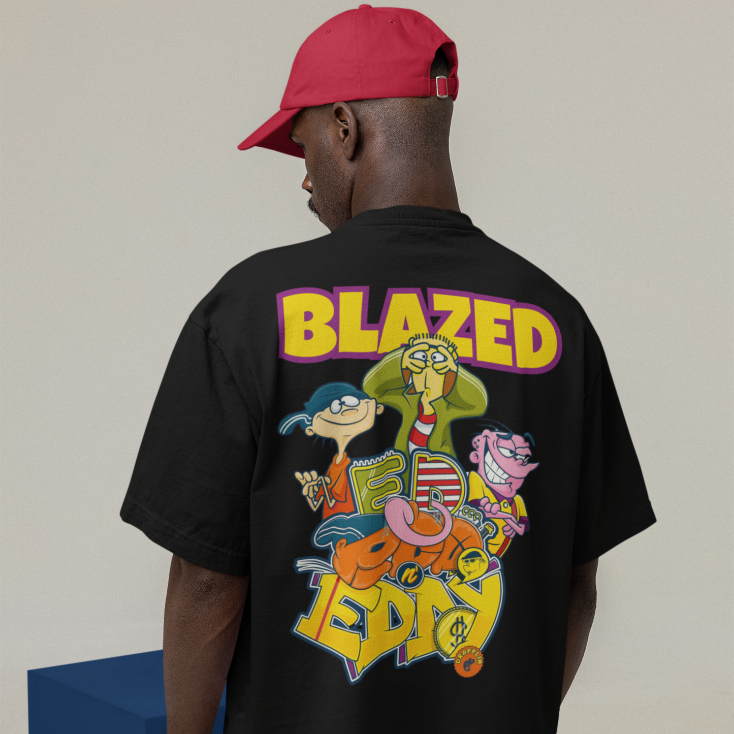 Blazed Premium Black Oversized Typography Back Printed T-shirt