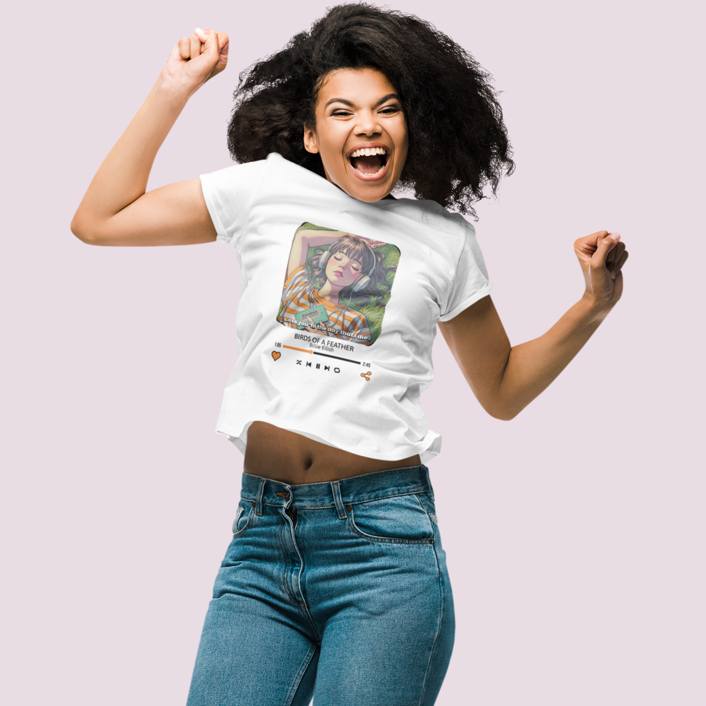 Birds Of Feather White Woman Regular Fit Printed T-shirt