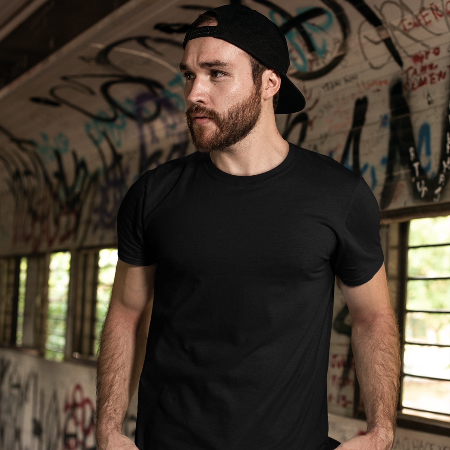 Premium Black Regular Crew Neck Solid Plain T-shirt
