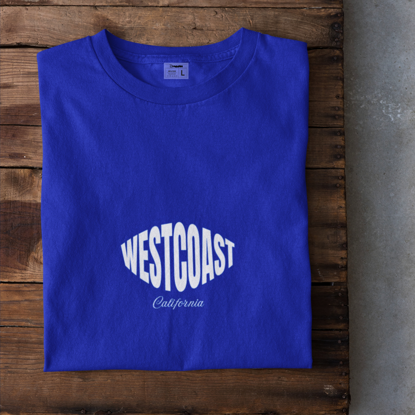 Westcoast Premium Royal Blue Oversized Typography Back Printed T-shirt