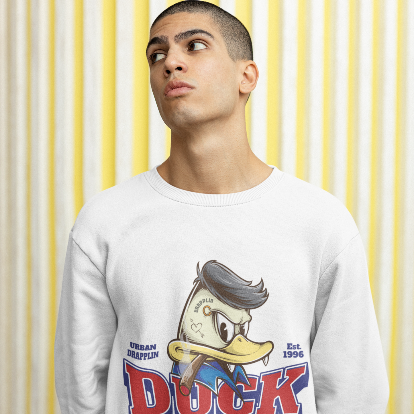 Duck Dynasty White Regular Printed Sweatshirt