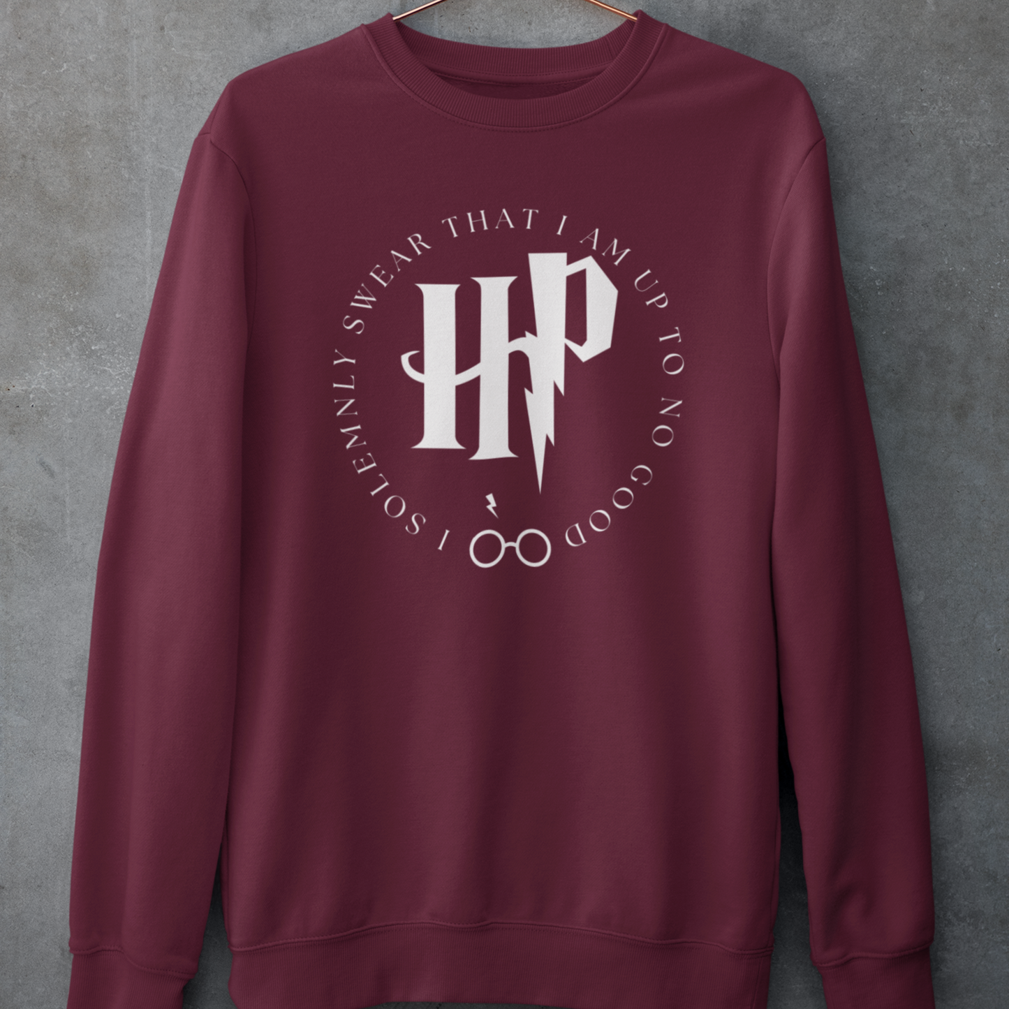 Harry Potter Maroon Woman Regular Typographic Printed Sweatshirt