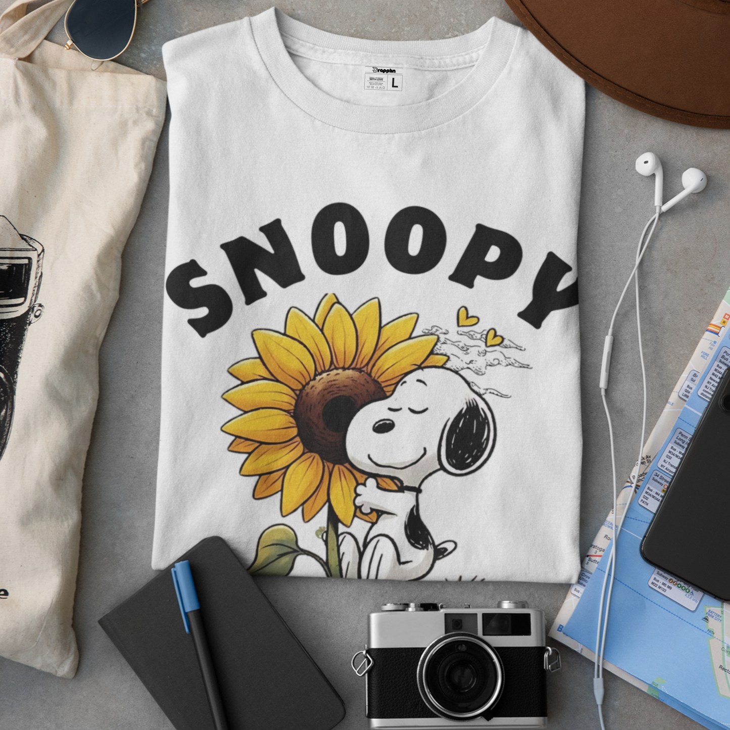 Snoopy White Woman Regular Fit Printed T-shirt