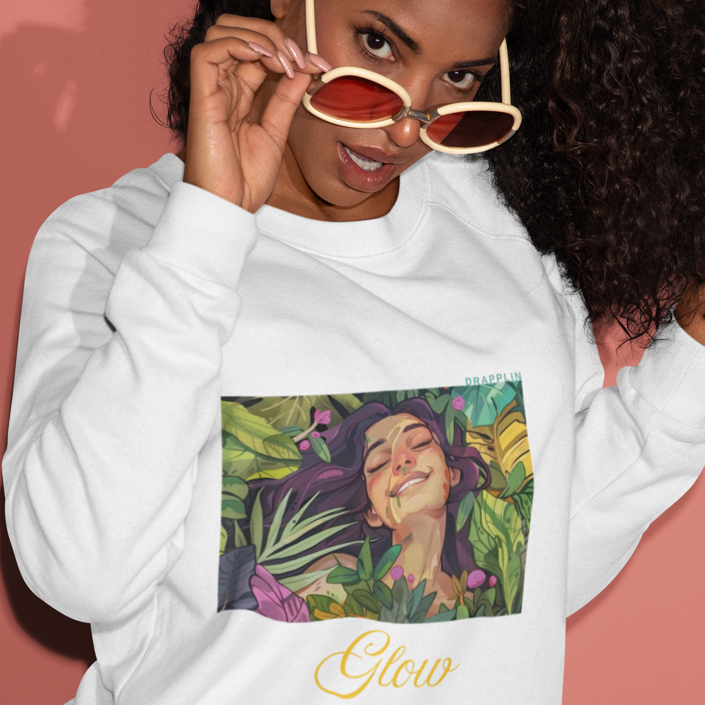 Glow White Woman Regular Typographic Printed Sweatshirt