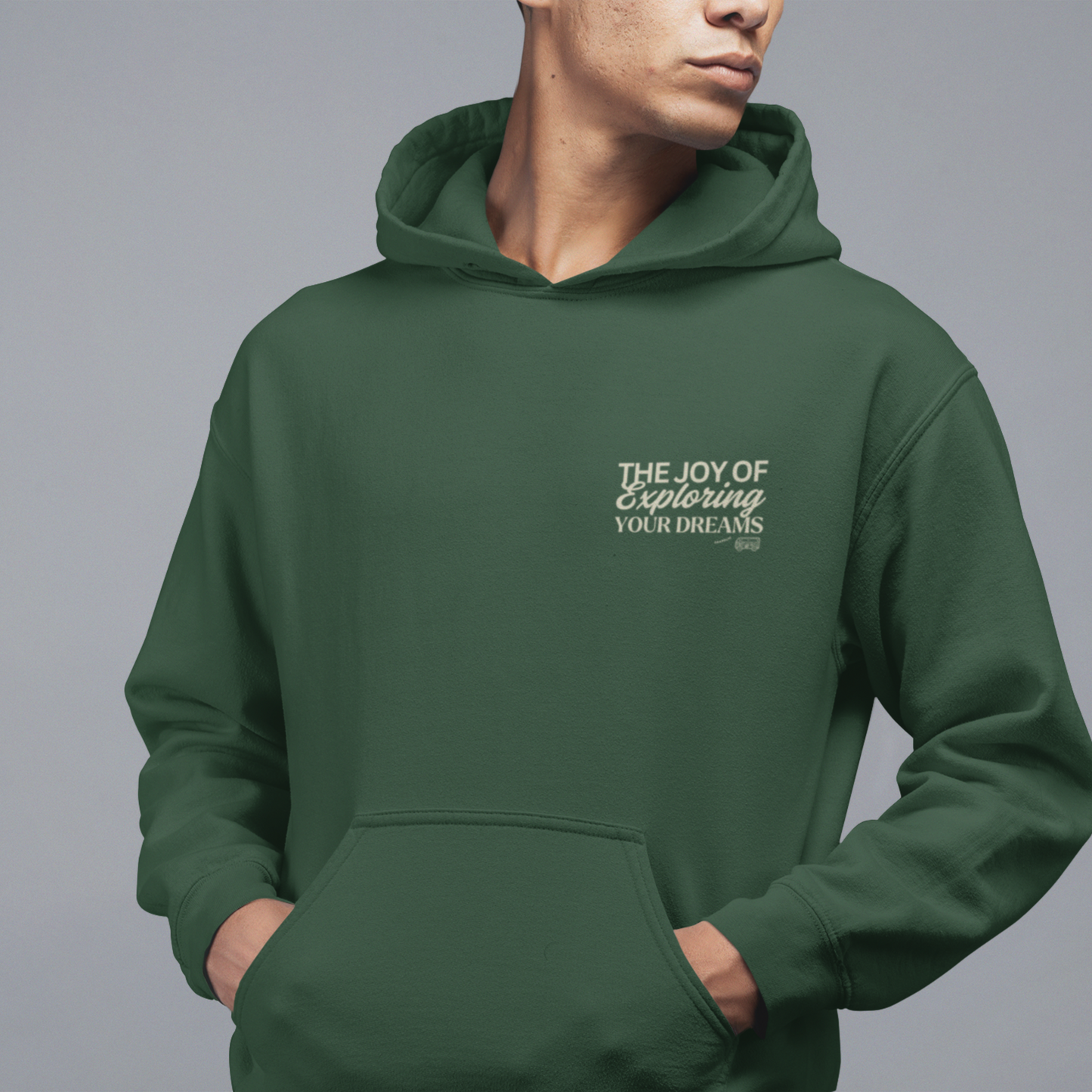 Exploring Forest Green Regular Back Typographic Printed Hoodie
