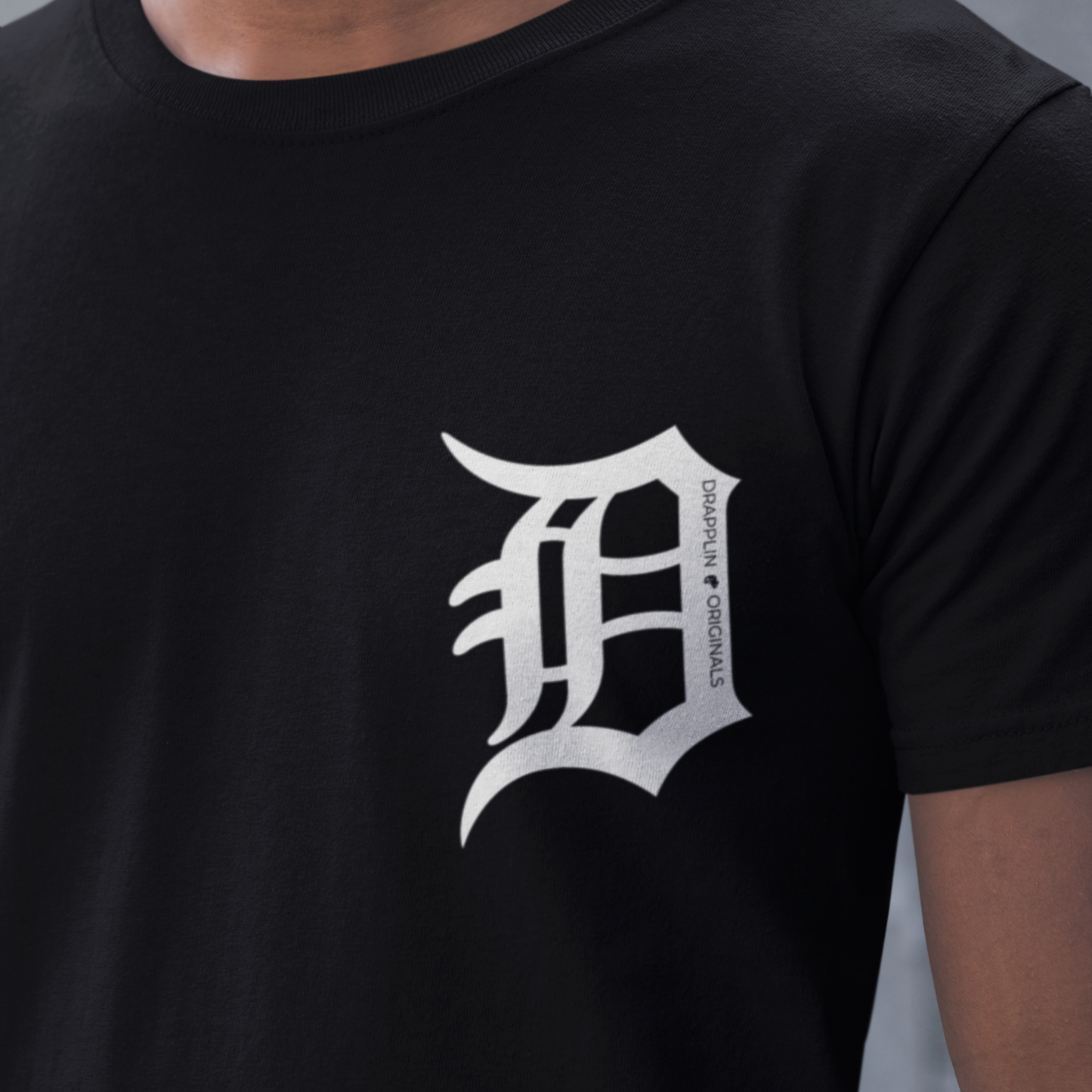 Drapplin Originals Typographic Black Crew Neck Printed T-shirt