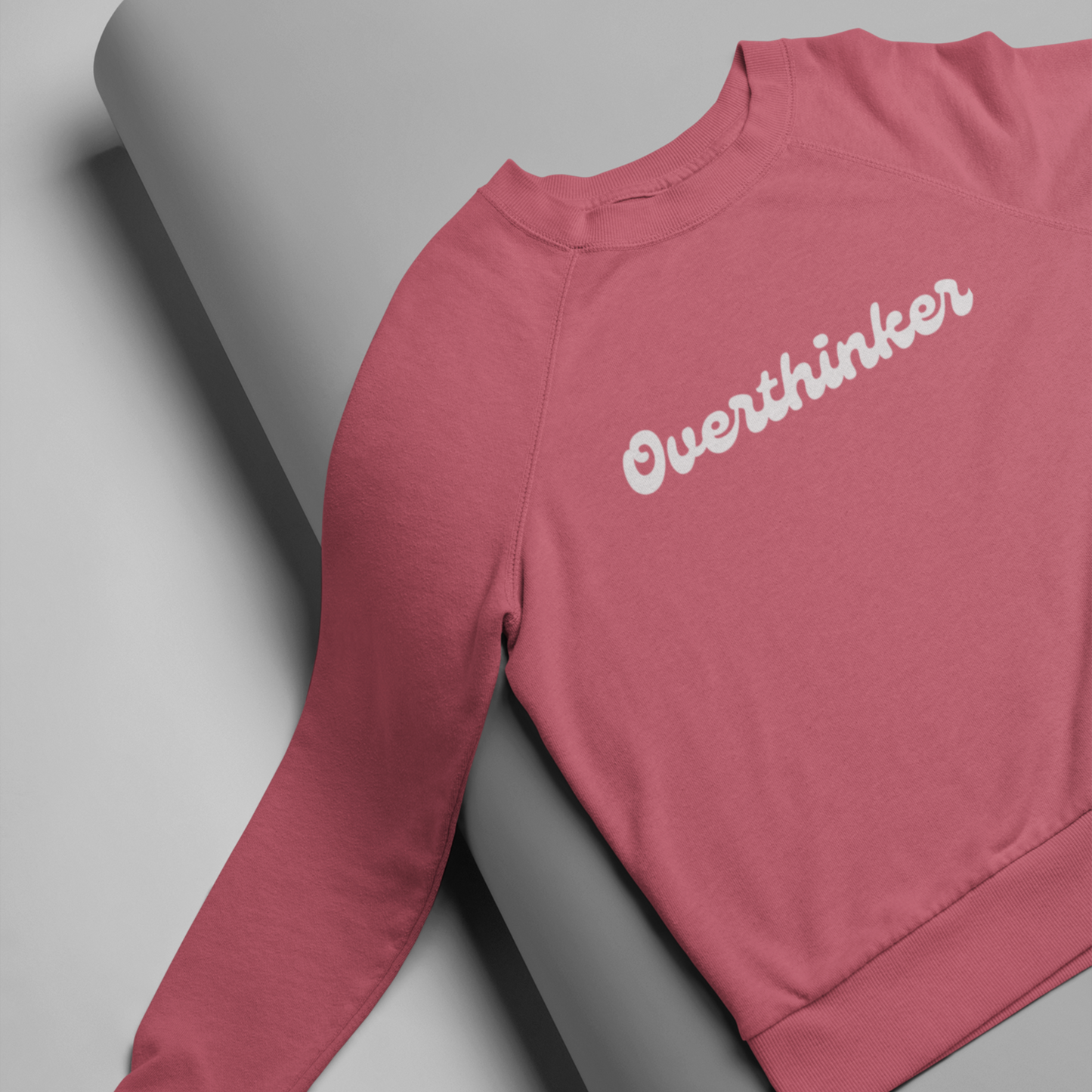 Overthinker Coral Woman Regular Typographic Printed Sweatshirt