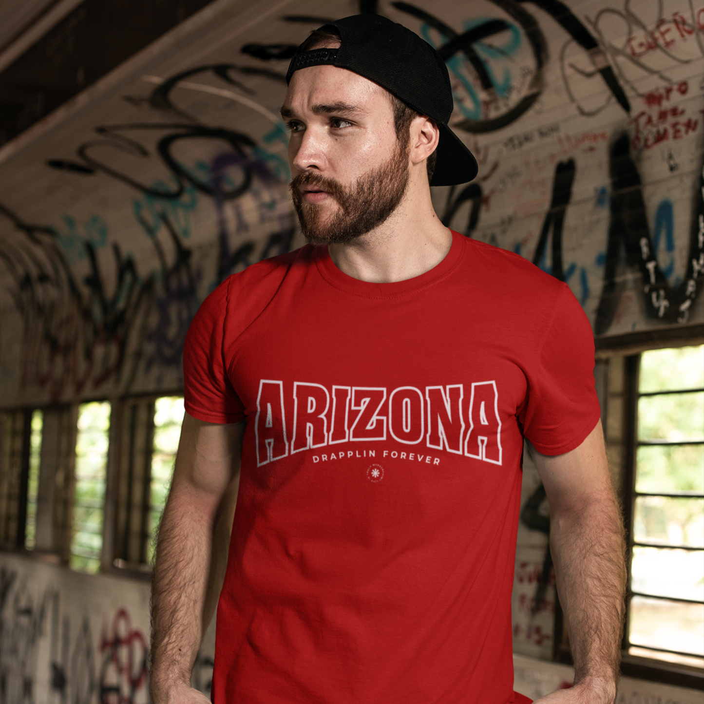 Arizona Red Crew Neck Graphic Printed T-shirt