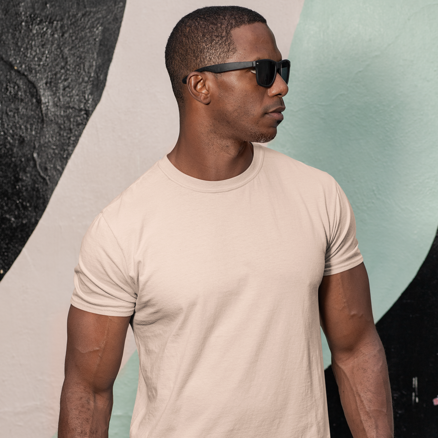 Premium Peach Regular Crew Neck Solid Plain T-shirt