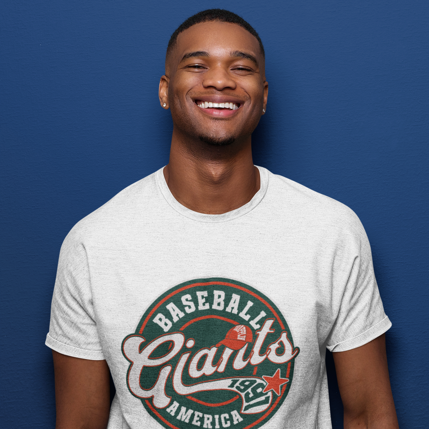 Giant White Regular Crew Neck Graphic Printed T-shirt