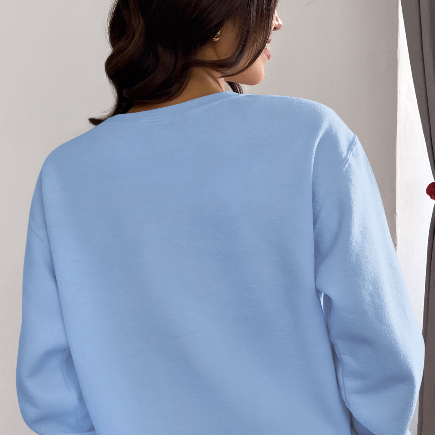 Overthinker Baby Blue Woman Regular Typographic Printed Sweatshirt