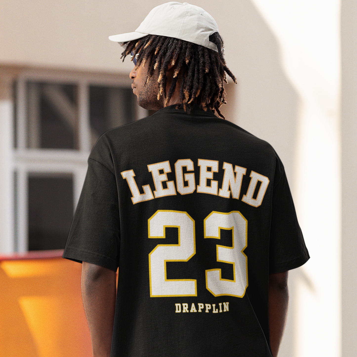 Legend Premium Black Oversized Typography Back Printed T-shirt