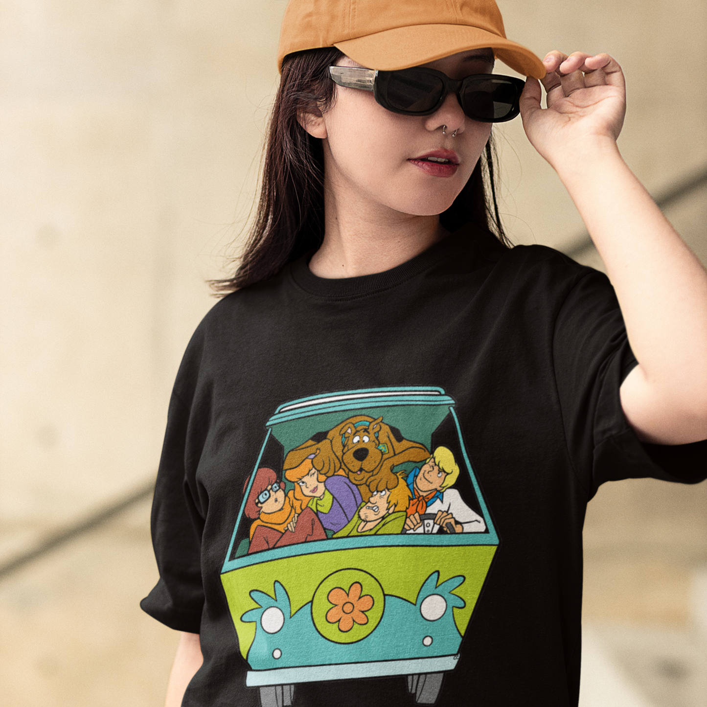 Scooby Doo Premium Unisex Black Oversized Printed T-shirt