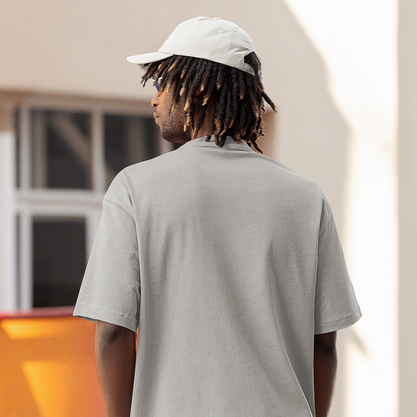 Drapplin Signature Grey Mélange Oversized Unisex Typography Printed T-shirt