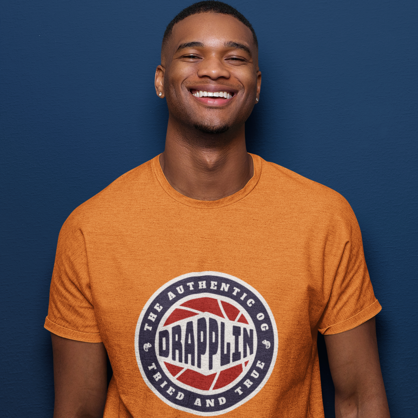 Drapplin Basketball Orange Crew Neck Graphic Printed T-shirt