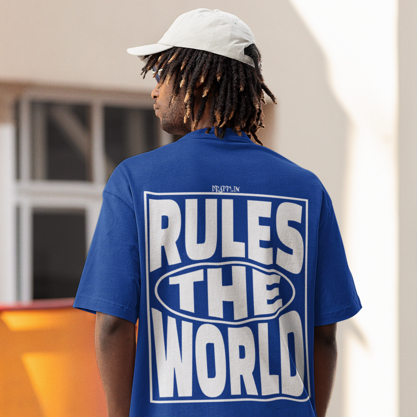 Rules Premium Royal Blue Oversized Typography Back Printed T-shirt