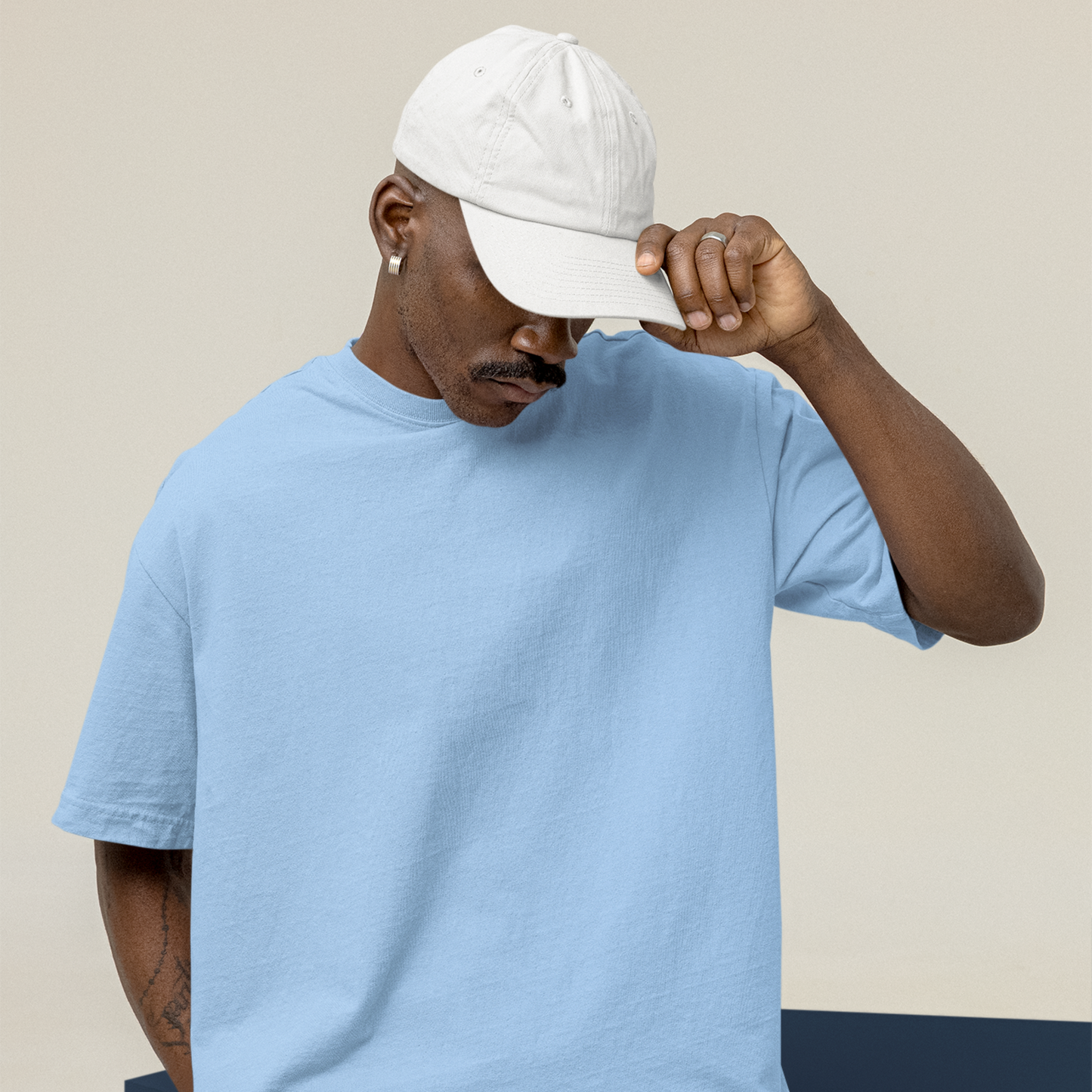 Premium Baby Blue Oversized Solid Plain T-shirt