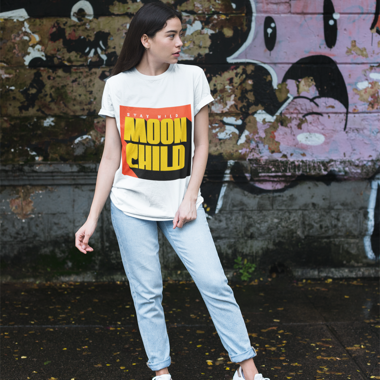 Moonchild Woman White Relaxed Fit Printed T-shirt