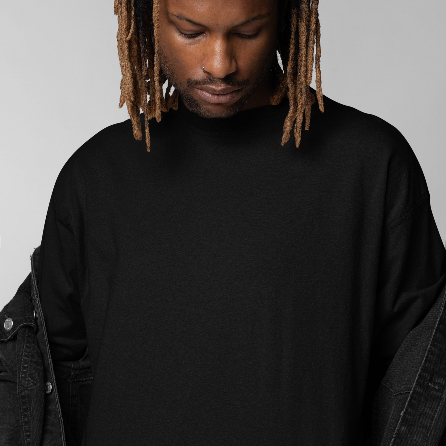 Premium Black Oversized Solid Plain T-shirt