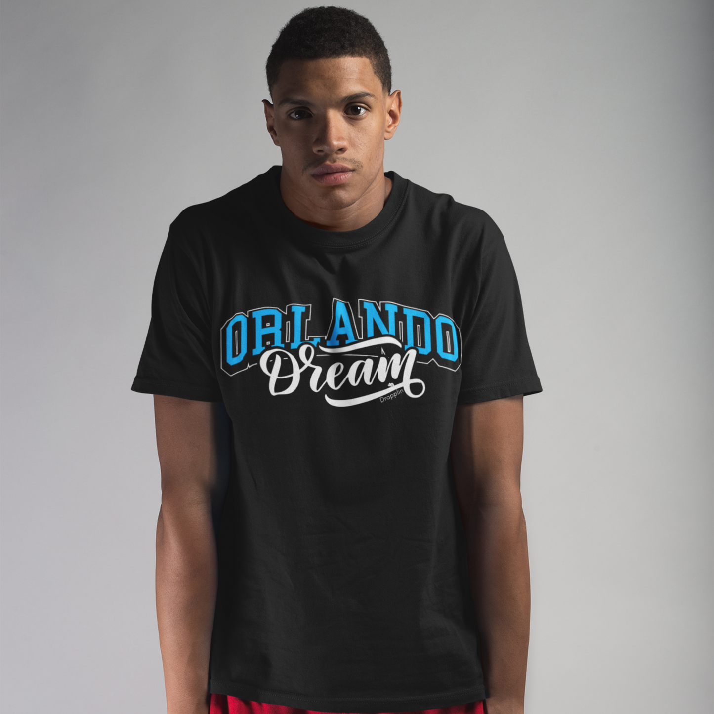 Orlando Black Crew Neck Graphic Printed T-shirt