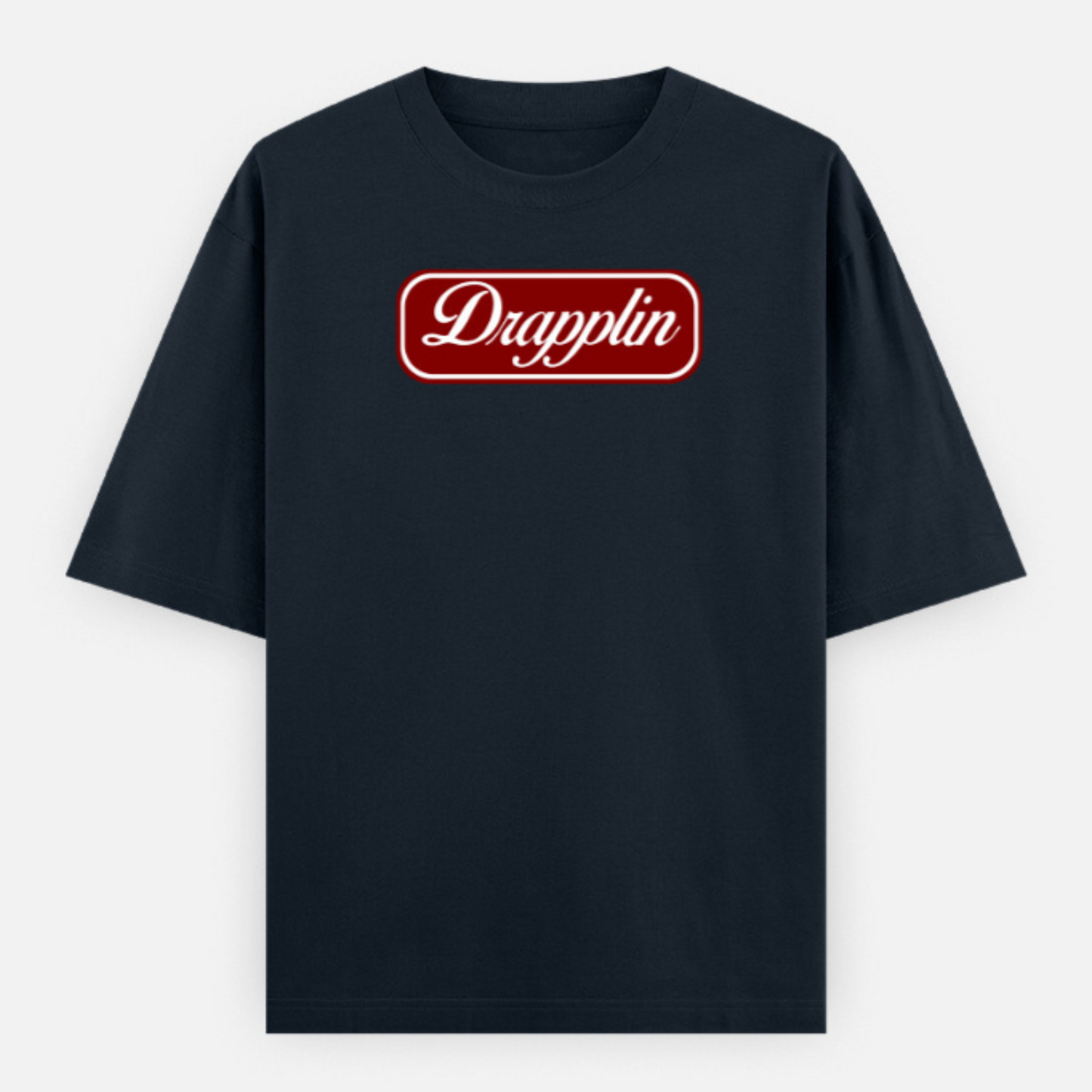 Drapplin Unisex Navy Blue Premium Oversized Printed T-shirt
