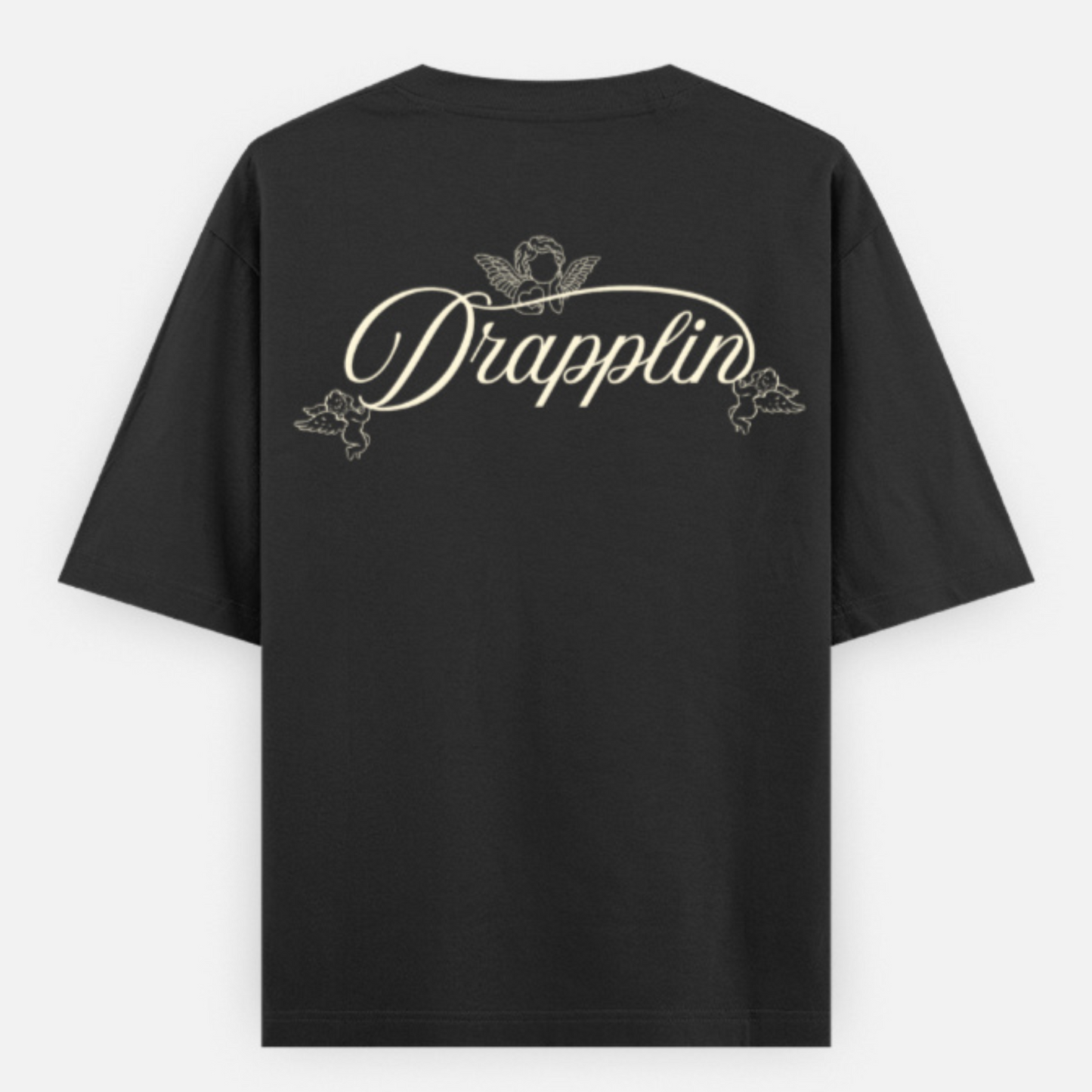 Drapplin Love Unisex Black Premium Oversized Printed T-shirt
