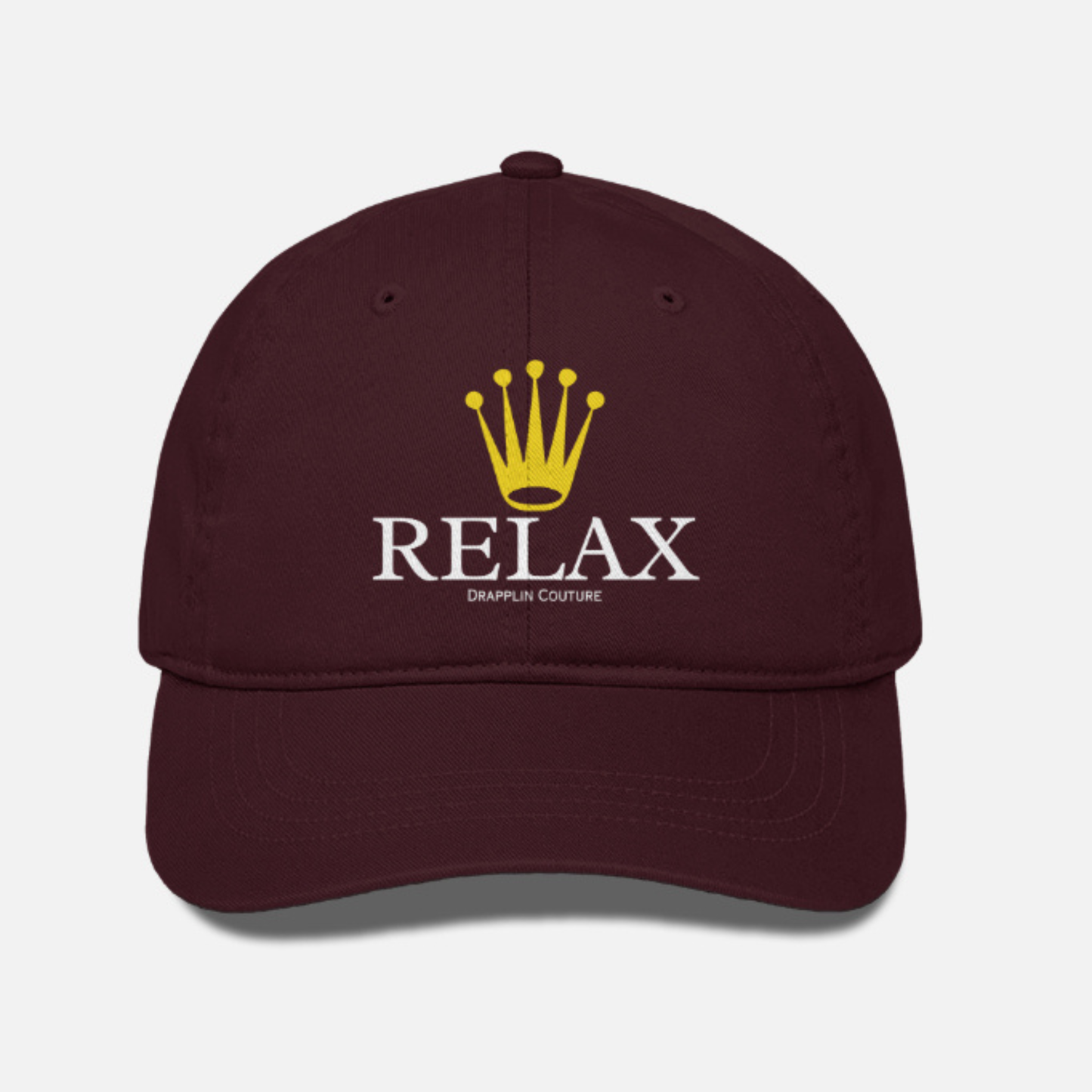 Unisex Maroon Relax Premium Embroidered Baseball Cap
