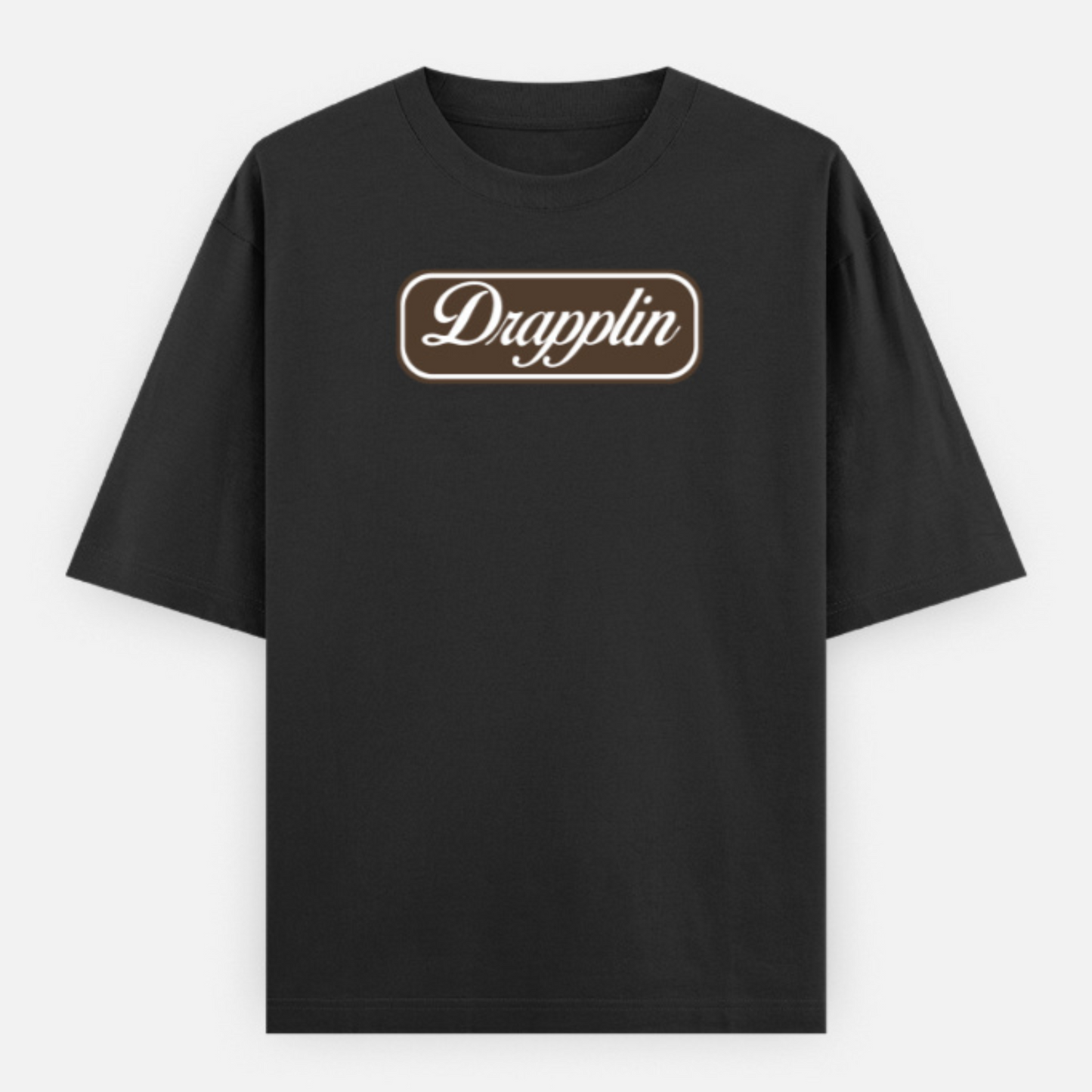 Drapplin Unisex Black Premium Oversized Printed T-shirt