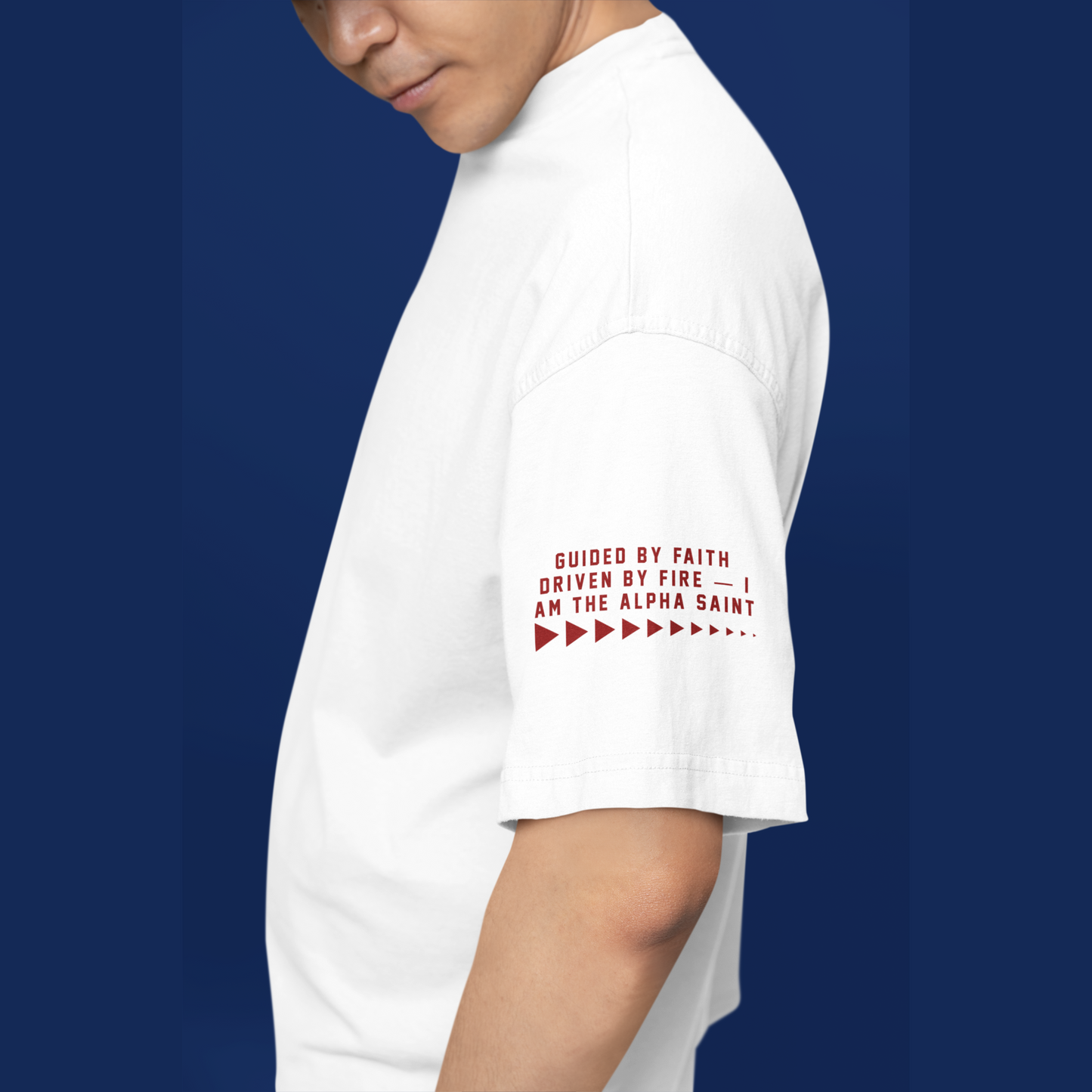 Saint Unisex White Premium Oversized Typographic Printed T-shirt