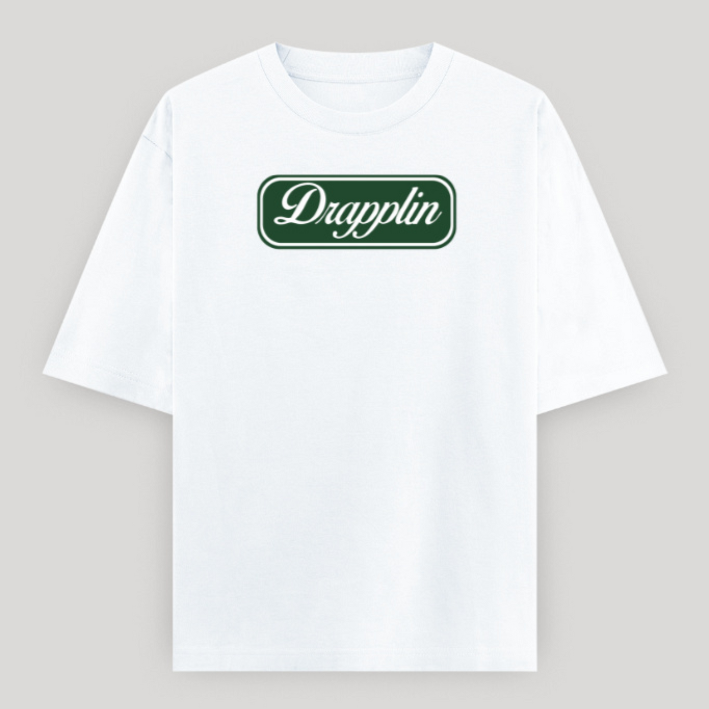 Drapplin Unisex White Premium Oversized Printed T-shirt