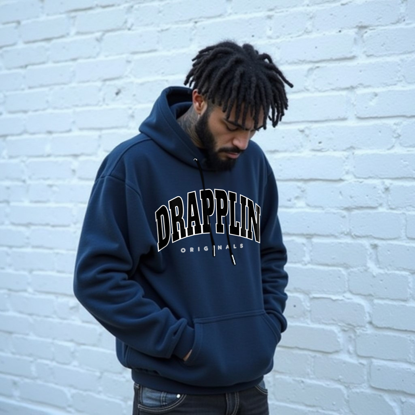 Drapplin Originals Premium Unisex Navy Blue Oversized Hoodie