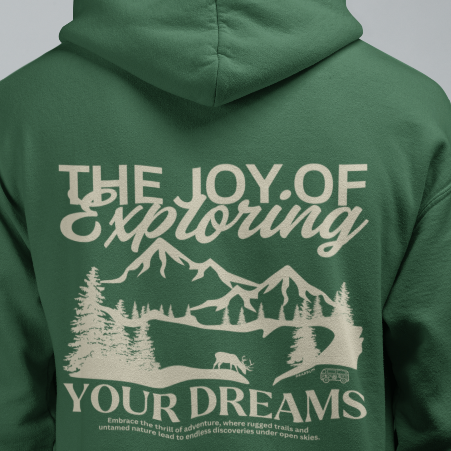 Exploring Forest Green Regular Back Typographic Printed Hoodie